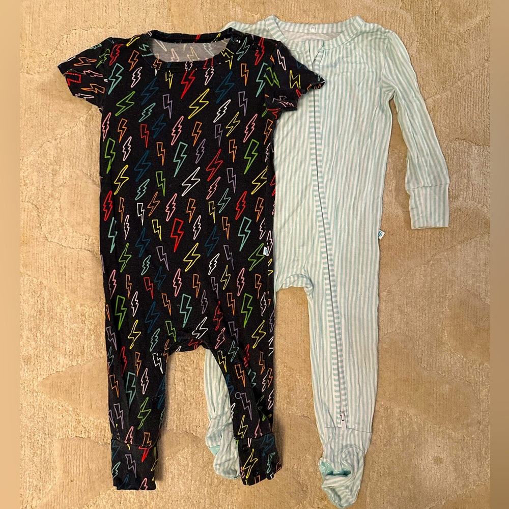 VGUC 2pc Posh Peanut Baby Footie and Romper, Sz 18-24 mos.